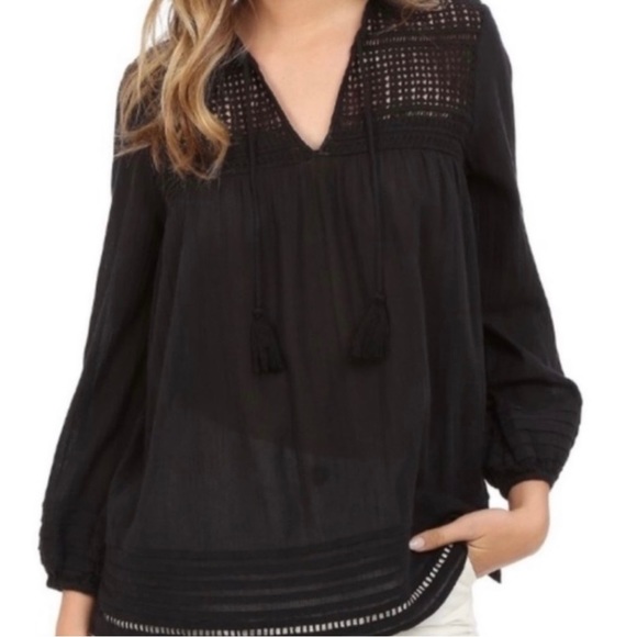 JOIE a Almanor Crochet Boho Tassel Top XS - Picture 2 of 10